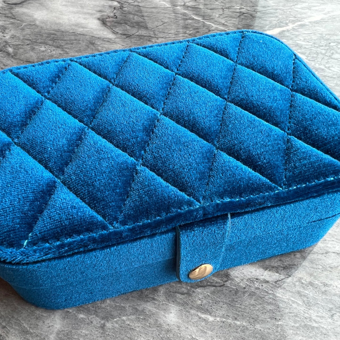 ANNEBRAUNER Blauwe Velours Reisbox