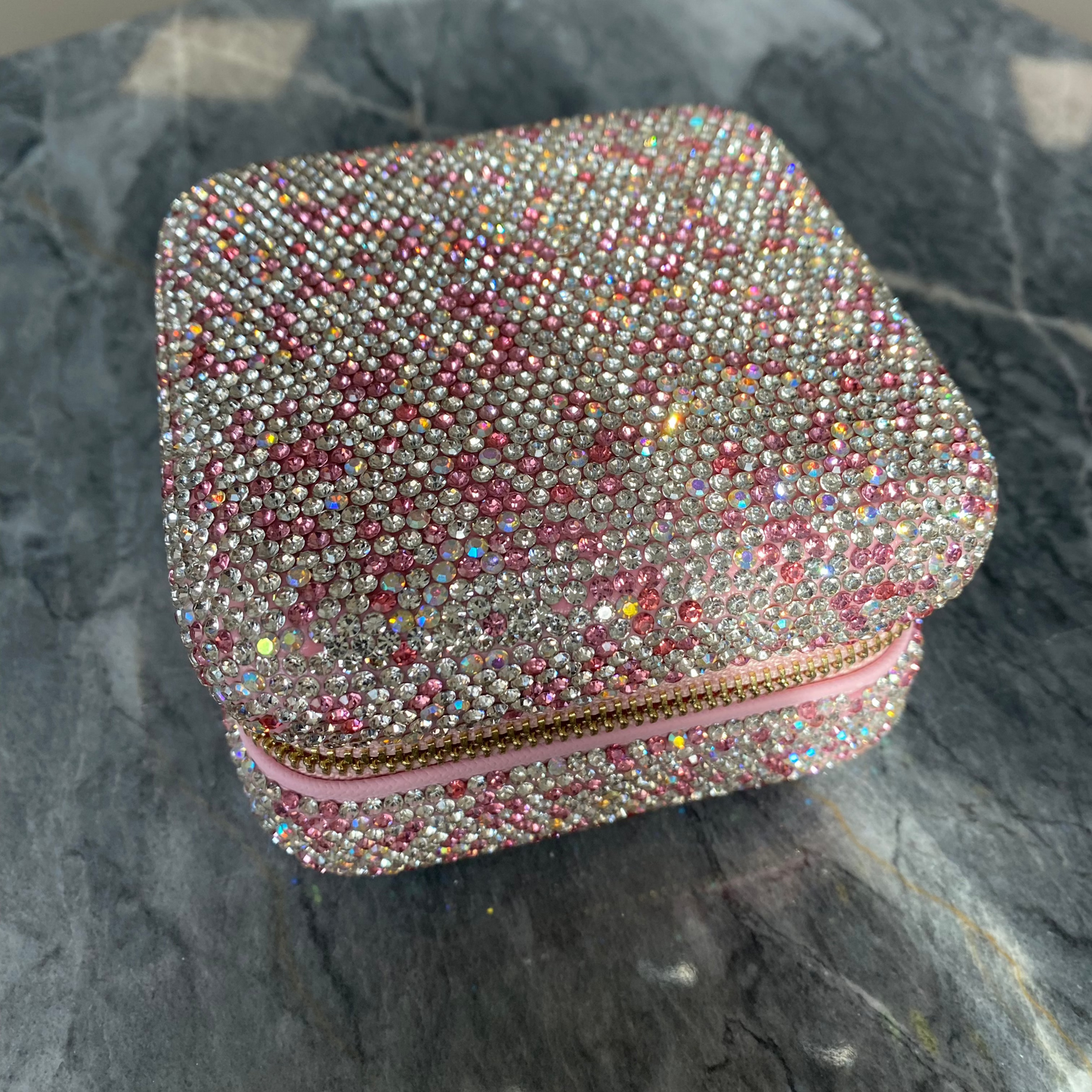 ANNEBRAUNER Roze Strass Reisdoos