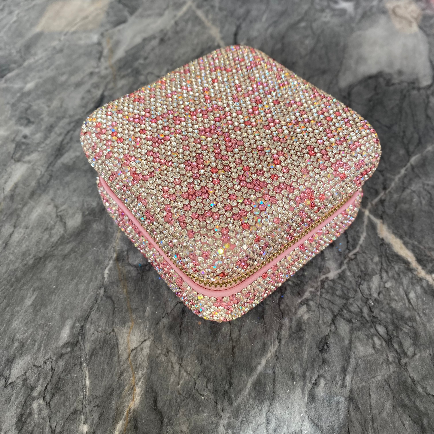 ANNEBRAUNER Roze Strass Reisdoos
