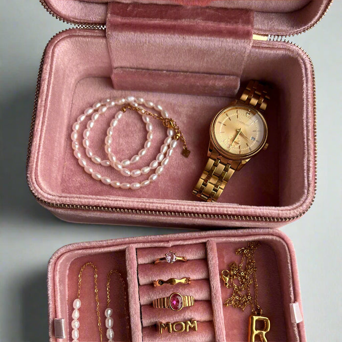 ANNEBRAUNER Pink Velour Travel Box