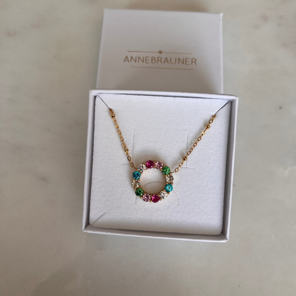 ANNEBRAUNER Big Rose/Pink Circle Necklace
