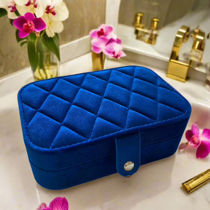 ANNEBRAUNER Blue Velour Travel Box