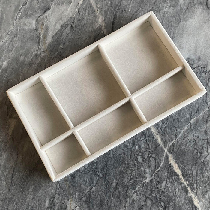 ANNEBRAUNER Velvet Tray Cream White 6 Sections
