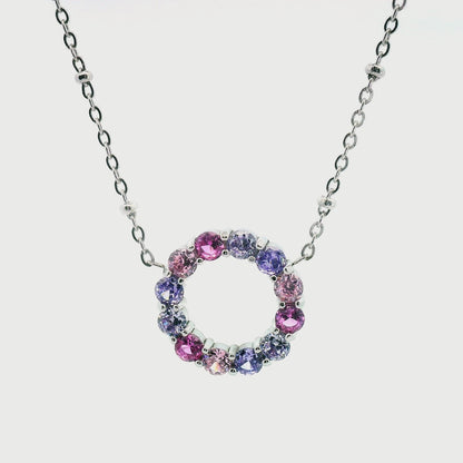 ANNEBRAUNER Grote rozen-/paarse mixcirkelketting