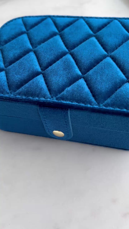 ANNEBRAUNER Blauwe Velours Reisbox