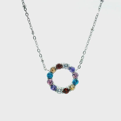 ANNEBRAUNER Big Multicolor Circle Necklace