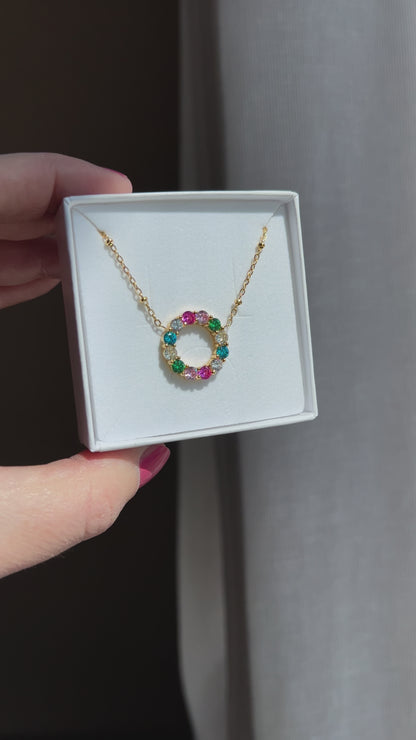 ANNEBRAUNER Big Rose/Pink Circle Necklace